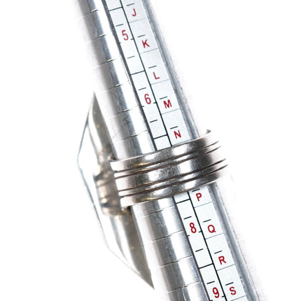 sz7 Gibson Nez Navajo/Apache sterling silver high grade stone inlay coral ring - Estate Fresh Austin