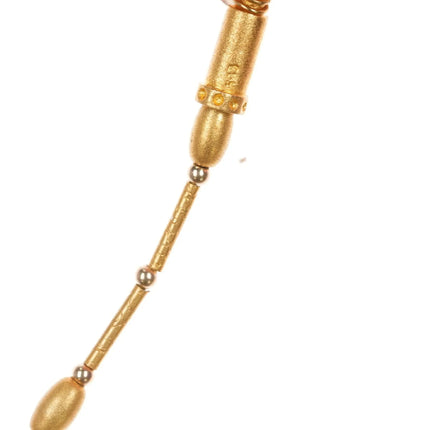 585 14k gold Natural turquoise graduated tab beaded necklace - Estate Fresh Austin