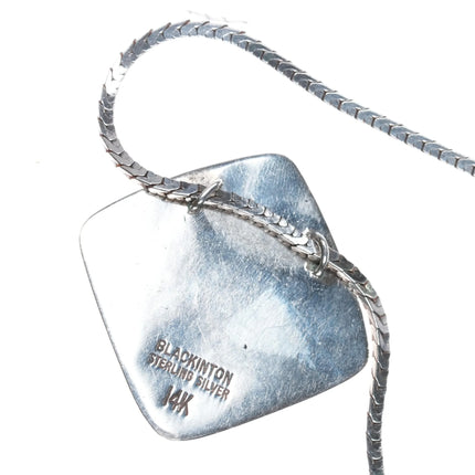 Blackinton 14k gold/Sterling silver hand hammered pendant necklace - Estate Fresh Austin