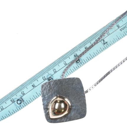 Blackinton 14k gold/Sterling silver hand hammered pendant necklace - Estate Fresh Austin