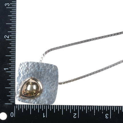 Blackinton 14k gold/Sterling silver hand hammered pendant necklace - Estate Fresh Austin