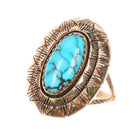 sz8.5 Hopi 14k gold high grade turquoise ring Native American - Estate Fresh Austin