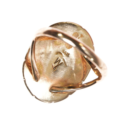 sz8.5 Hopi 14k gold high grade turquoise ring Native American - Estate Fresh Austin