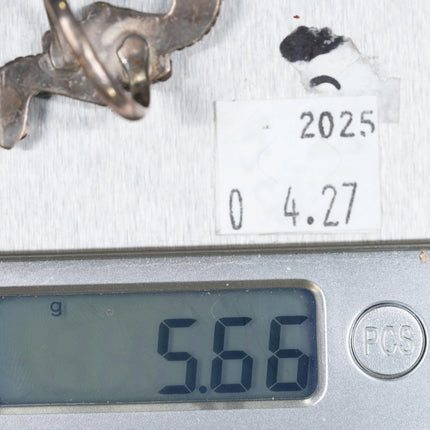 sz6 Dishta Zuni coral flush inlay sterling silver ring - Estate Fresh Austin