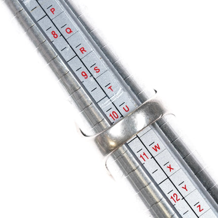 sz10.5 Steven Pooyouma Kuyvaya Hopi overlay ring sterling silver - Estate Fresh Austin