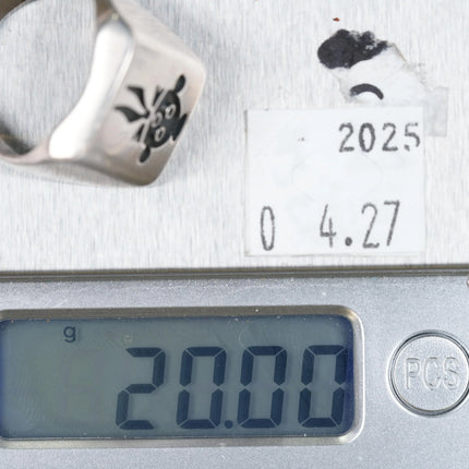 sz10.5 Steven Pooyouma Kuyvaya Hopi overlay ring sterling silver - Estate Fresh Austin