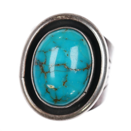 Sz9 Vintage Tobi Sterling silver and turquoise ring - Estate Fresh Austin