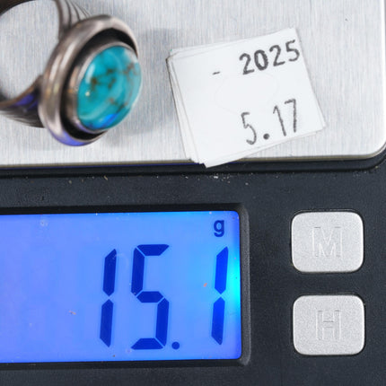 Sz9 Vintage Tobi Sterling silver and turquoise ring - Estate Fresh Austin