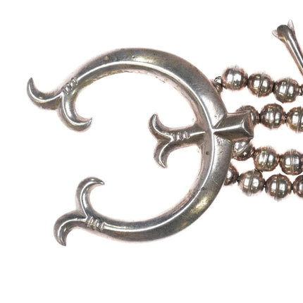 Vintage Navajo sterling silver squash blossom necklace w/cast naja - Estate Fresh Austin