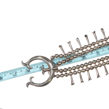 Vintage Navajo sterling silver squash blossom necklace w/cast naja - Estate Fresh Austin