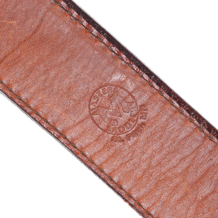 1950's Crockett Vintage Sterling silver ranger buckle set on leather 28" belt - Estate Fresh Austin