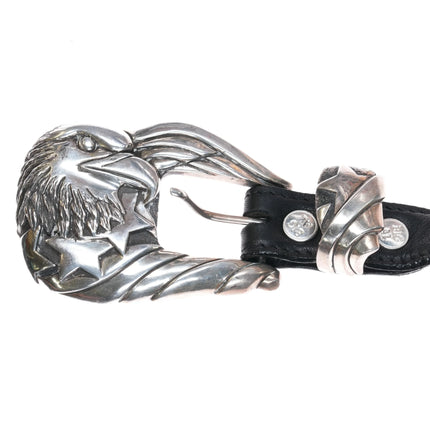Sterling Silver Patriotic Freedom Eagle 1" Ranger belt buckle set Al Beres - Estate Fresh Austin