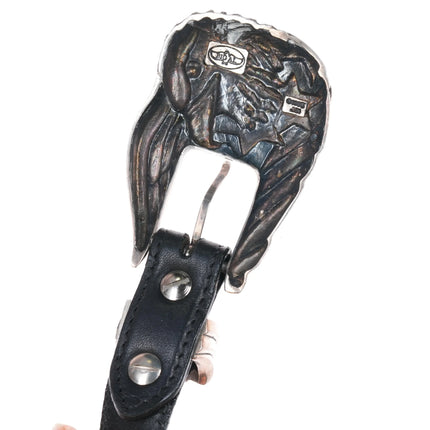 Sterling Silver Patriotic Freedom Eagle 1" Ranger belt buckle set Al Beres - Estate Fresh Austin