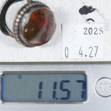 sz7.25 c1950's Vintage Navajo sterling silver agate ring - Estate Fresh Austin