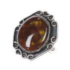 sz7.5 c1960's Vintage Navajo Arizona Fire Agate ring sterling silver JJ - Estate Fresh Austin