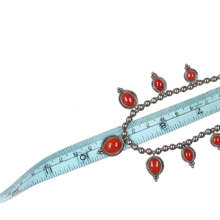 JM Barbje Navajo sterling silver Mediterranean red coral necklace - Estate Fresh Austin