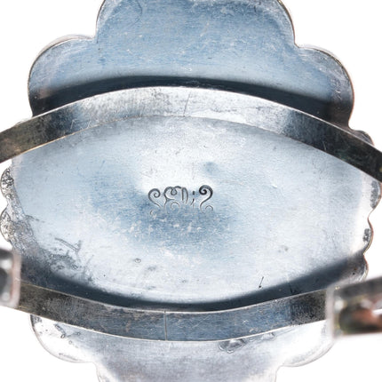 6" c1960's Navajo sterling silver agate cuff bracelet - Estate Fresh Austin