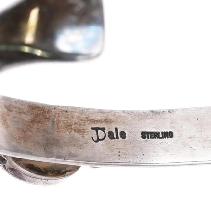 6.5" Jeanette Dale Navajo sterling silver lapis 2 stone carinated cuff bracelet - Estate Fresh Austin