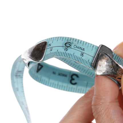 6.5" Jeanette Dale Navajo sterling silver lapis 2 stone carinated cuff bracelet - Estate Fresh Austin