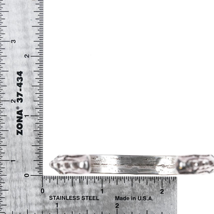 6.5" Deep stamped Navajo sterling silver carinated cuff bracelet - Estate Fresh Austin