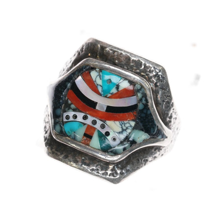 sz11.75 William Johnson Navajo/Roland Long micro-inlay sterling silver ring - Estate Fresh Austin