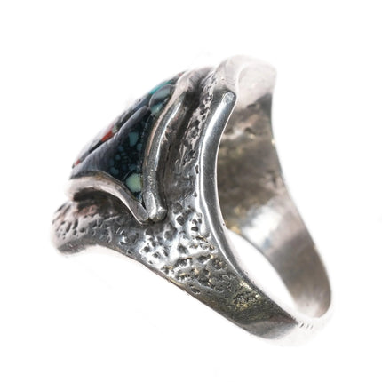 sz11.75 William Johnson Navajo/Roland Long micro-inlay sterling silver ring - Estate Fresh Austin