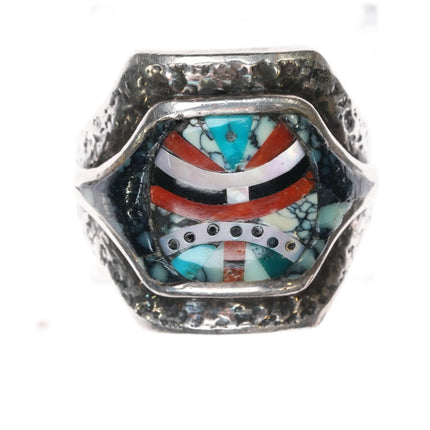 sz11.75 William Johnson Navajo/Roland Long micro-inlay sterling silver ring - Estate Fresh Austin