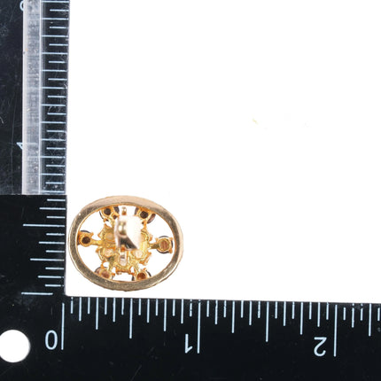 Lucien Piccard 14k gold Tiger's Eye, and pearl cufflinks - Estate Fresh Austin