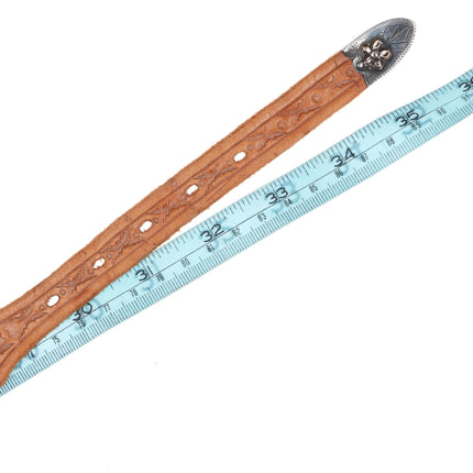 1940's Mexican 935 Sterling silver 10k gold ranger belt buckle set - Estate Fresh Austin