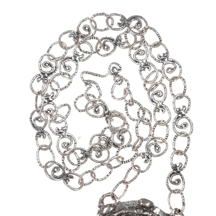 Huge 90's Santa Fe Southwestern sterling silver Artisan pendant necklace - Estate Fresh Austin