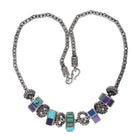 90's Santa Fe Sterling silver, Sugilite, turquoise, lapis inlay beaded necklace - Estate Fresh Austin