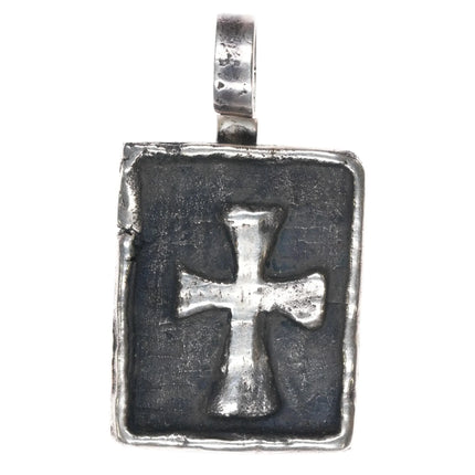 90's Santa Fe cast sterling silver cross pendant for necklace - Estate Fresh Austin