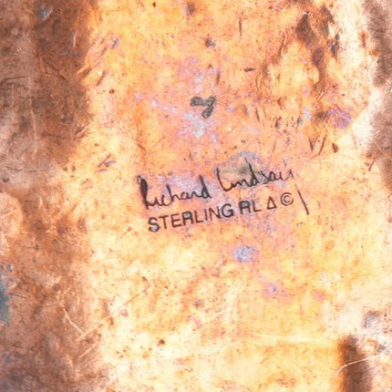 90's Richard Lindsay Santa Fe sterling/hand hammered copper cross pendant - Estate Fresh Austin