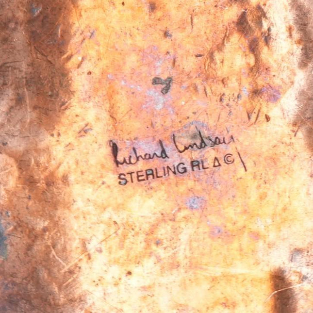 90's Richard Lindsay Santa Fe sterling/hand hammered copper cross pendant - Estate Fresh Austin