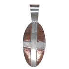 90's Richard Lindsay Santa Fe sterling/hand hammered copper cross pendant - Estate Fresh Austin