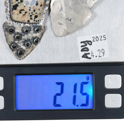 Victoria Maase Stoll Large Sterling Jasper onyx snake eye earrings - Estate Fresh Austin