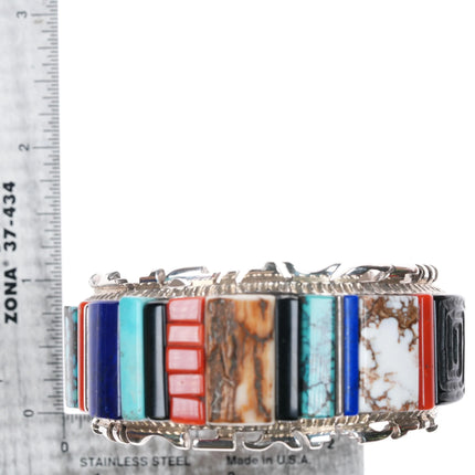 6.5" Alvin Yellowhorse Navajo Multi-mine turquoise sterling silver cuff bracelet - Estate Fresh Austin