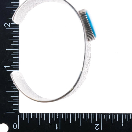 6.3" Boyd Tsosie Navajo Tufa Cast sterling silver turquoise cuff bracelet - Estate Fresh Austin