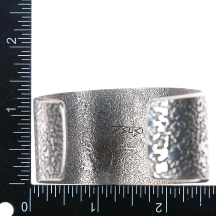 6.3" Boyd Tsosie Navajo Tufa Cast sterling silver turquoise cuff bracelet - Estate Fresh Austin