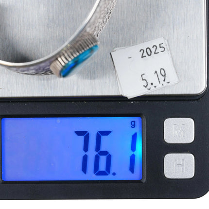 6.3" Boyd Tsosie Navajo Tufa Cast sterling silver turquoise cuff bracelet - Estate Fresh Austin