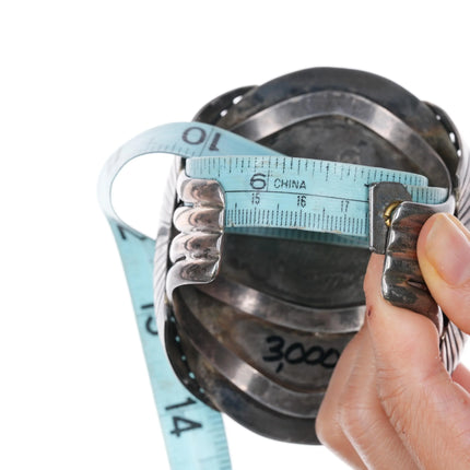 6.8" Walter Mitchell Navajo Vintage Sterling silver turquoise cuff bracelet - Estate Fresh Austin