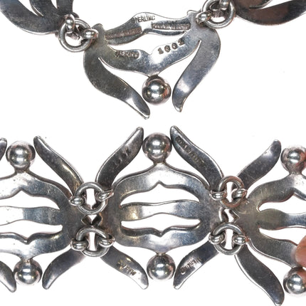 Heavy Retro Rancho Alegre Mexican Modernist sterling silver bracelet/necklace - Estate Fresh Austin