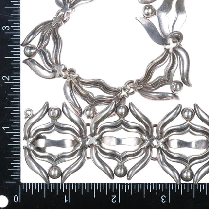 Heavy Retro Rancho Alegre Mexican Modernist sterling silver bracelet/necklace - Estate Fresh Austin