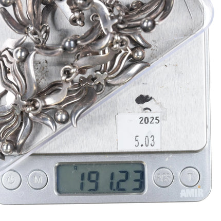 Heavy Retro Rancho Alegre Mexican Modernist sterling silver bracelet/necklace - Estate Fresh Austin