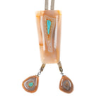 Vintage Turquoise inlaid agate southwestern stone bolo tie - Estate Fresh Austin