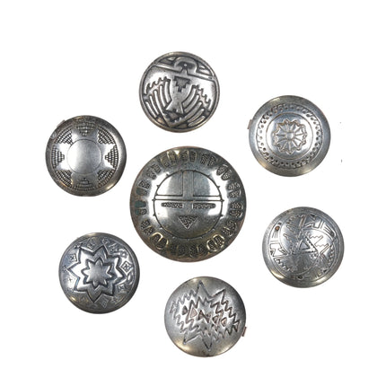 Vintage Southwestern sterling silver button cover set - Estate Fresh Austin