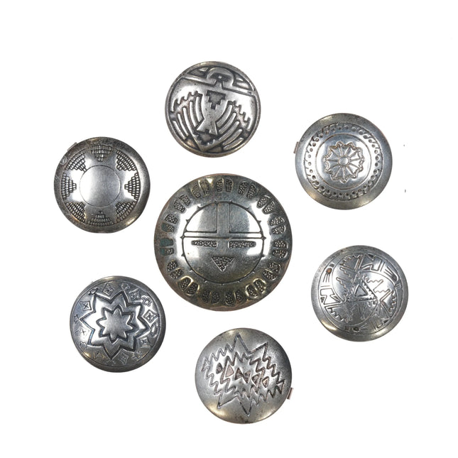 Vintage Southwestern sterling silver button cover set - Estate Fresh Austin