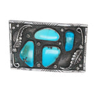 1960's Navajo sterling silver 4 stone turquoise belt buckle - Estate Fresh Austin