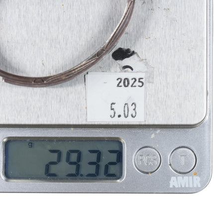 6.5" 40's-50's Navajo high grade turquoise inlay stamped sterling cuff bracelet - Estate Fresh Austin