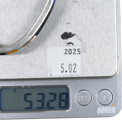 6.375 Wilber Yazzie Navajo sterling silver multi-stone inlay cuff bracelet - Estate Fresh Austin